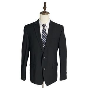 Bar III Suit Jacket Men's 42 Regular Slim Fit Wool Blend Solid Black NWOT